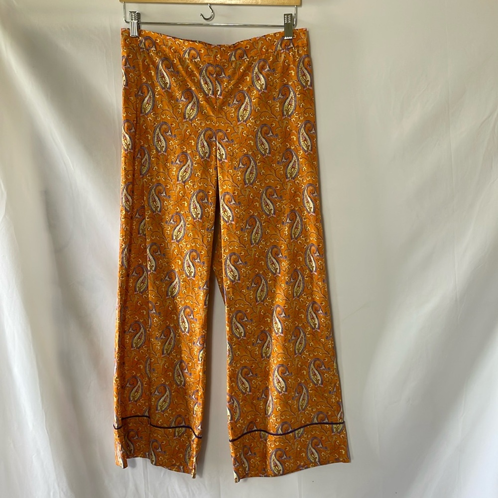 Elevated orange paisley print cotton PJ pant